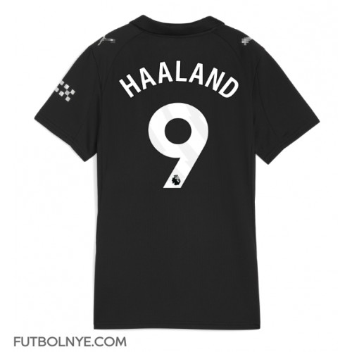 Camiseta Manchester City Erling Haaland #9 Visitante Equipación para mujer 2025-26 manga corta